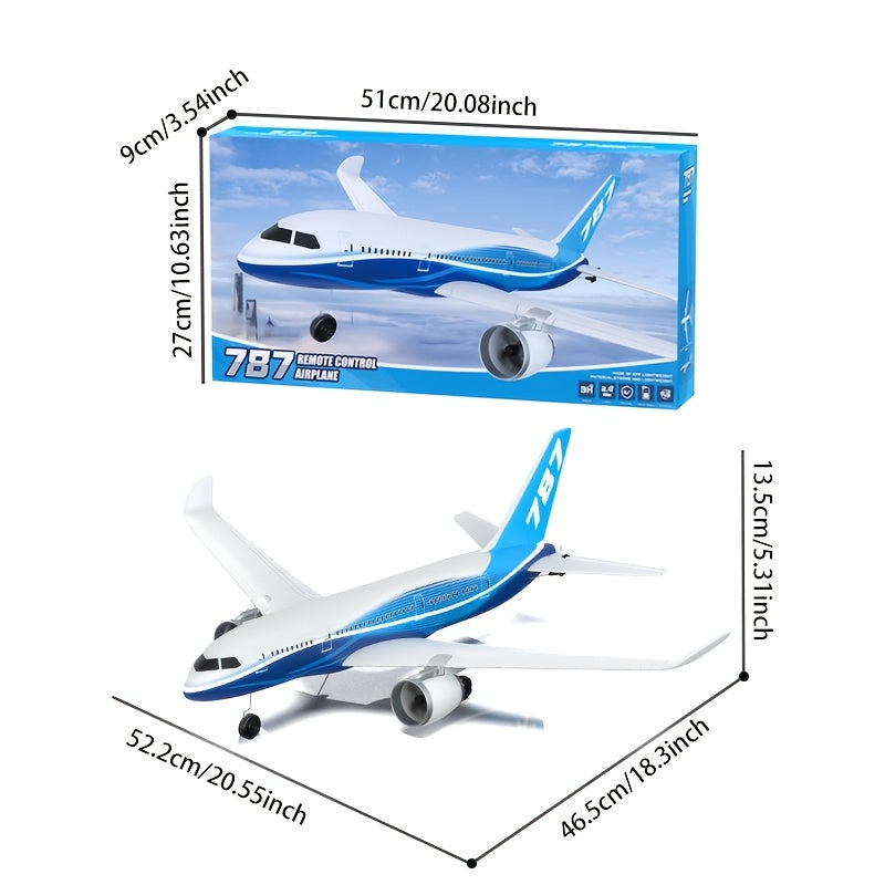 RC Airplane 787 Airliner Model BM30 BM29 3-Channel 2.4GHz Remote Control Glider with Gyroscope, EPP Foam, 200M Range, 6-10 Min Flight, Rolls & Stunts – Beginner RC Plane Gift for Kids & Adults
