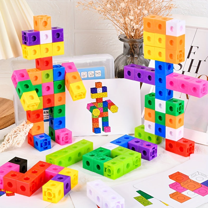 Interlocking Cube Building Blocks Snap Puzzle for Kids – Versatile STEM Preschool Toy for Logical Thinking, Fine Motor Skills & Creative Construction Play | Educational Gift for Boys & Girls Ages 3+