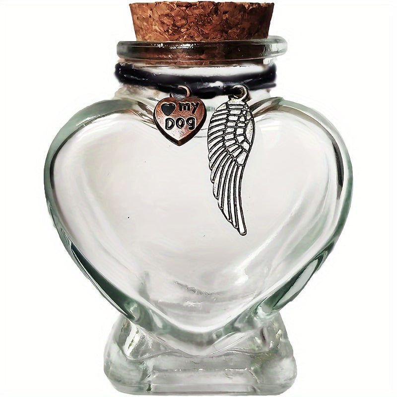 Pet Hair Memorial Keepsake Bottle – Dog Cat Fur Keepsake Urn, Small Pet Loss Sympathy Gift, Elegant Mini Urn to Preserve Pet Fur Lock of Hair Forever