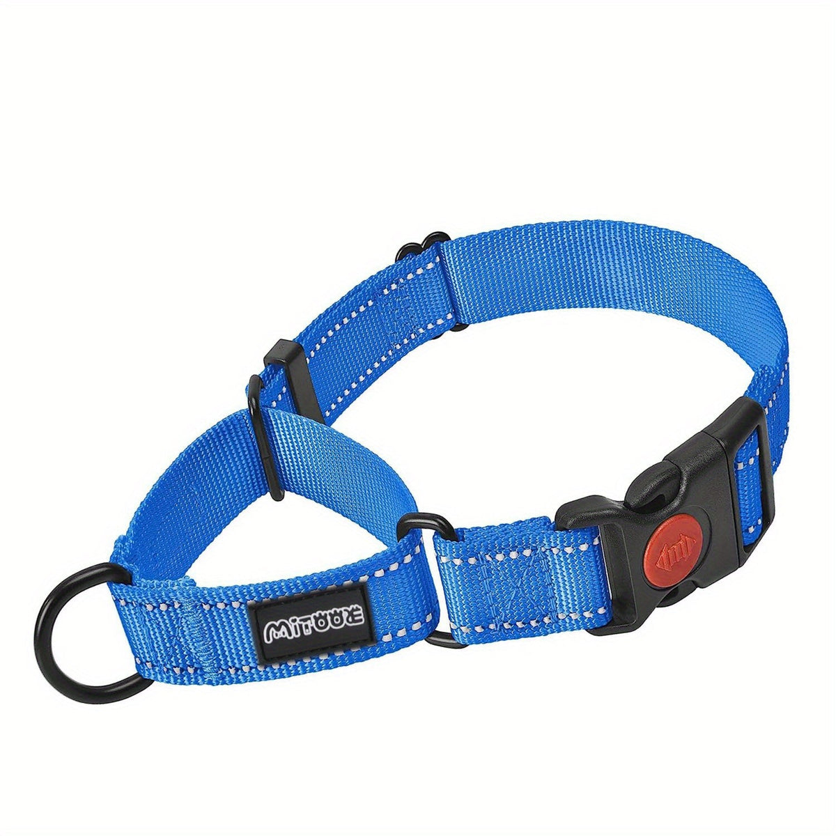 Reflective Dog Collar with Safety Locking Buckle - 1 Inch Wide, Adjustable for Small Medium Large Dogs, Night Visibility Training Collar