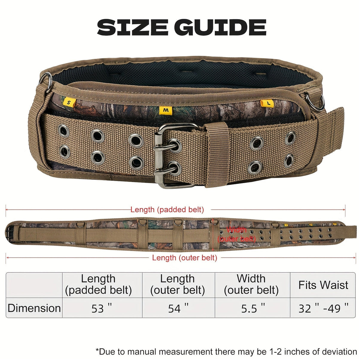 Heavy Duty Tool Belt with Suspenders 5-Piece Set – 1680D Ballistic Fabric, Carpenter Framer Construction Pouch with Phone Holder & Hammer Loop, Fits Electricians, Roofers & Contractors