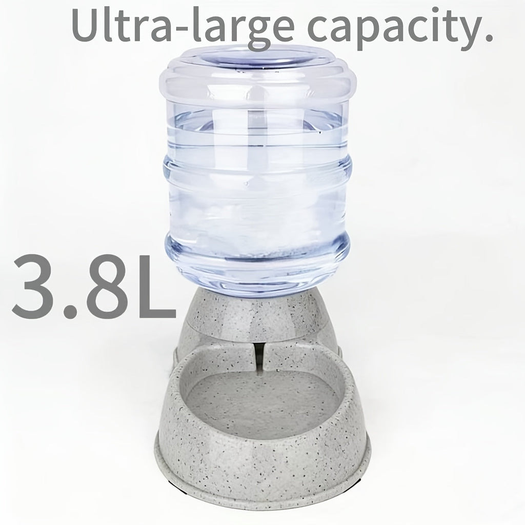 Automatic Gravity Dog Feeder and Water Dispenser 1 Gallon 3.8L - No Batteries Required, Durable PP Material, Suitable for Cats and Dogs Small Medium Pets, Hands-Free Gravity Feeding Station, Perfect Gift