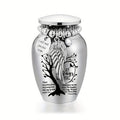 Mini Keepsake Cremation Urn with Wing Charm – 2.56 Inch Aluminum Alloy Memorial Ash Holder with I Am Always with You Engraving, Small Human Ashes Urn for Remembrance & Sympathy Gift, Silver