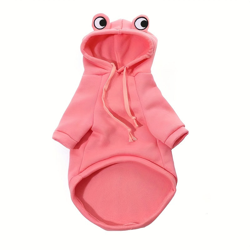 Frog Hoodie Dog Sweatshirt for Small and Medium Dogs - Warm Cozy Dog Hoodie for Cold Weather, Cute Frog Costume Dog Clothes in 4 Colors & Sizes S-XXL for Chihuahua Pomeranian Corgi Dachshund