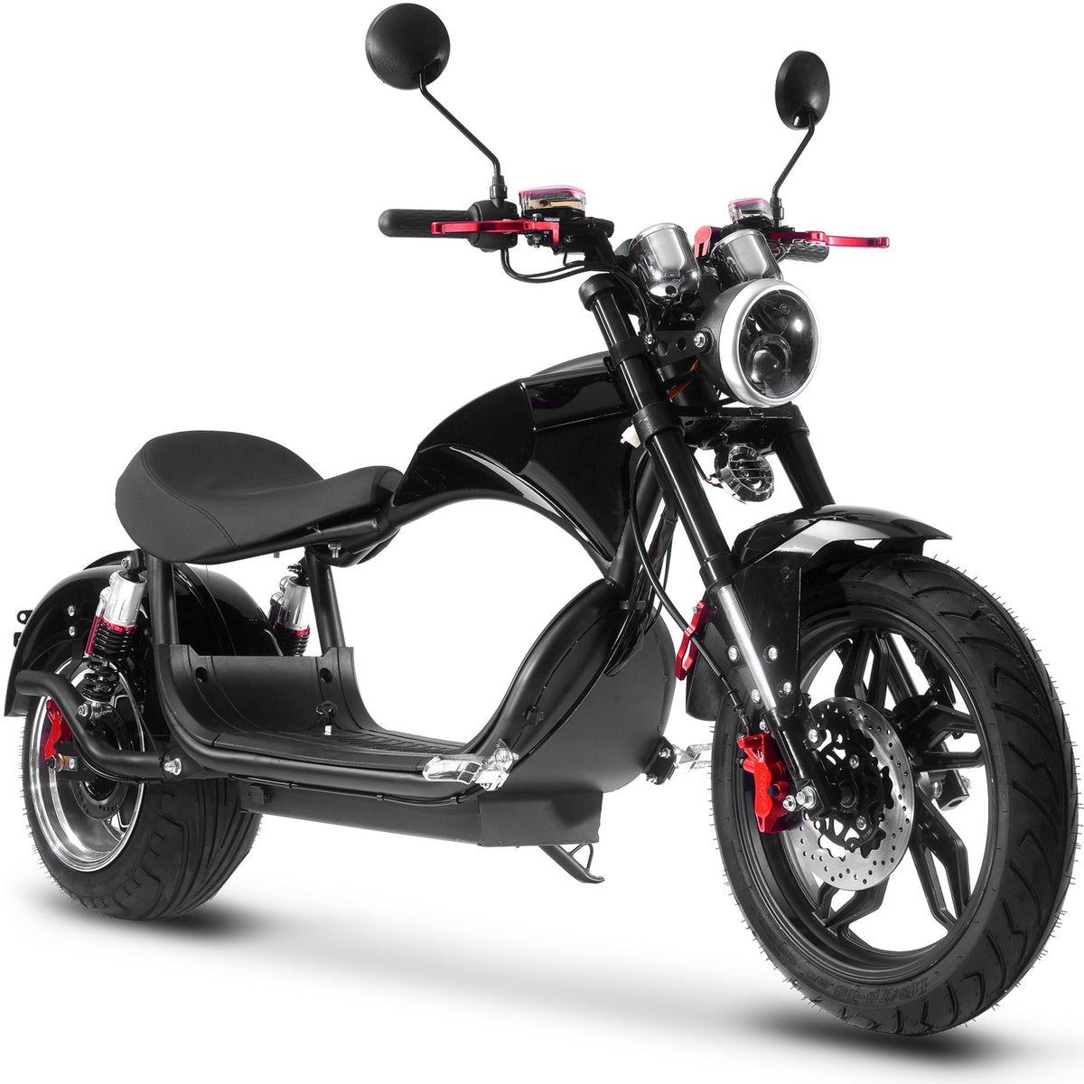 MotoTec Raven 60V 2500W Lithium Electric Scooter – 28 MPH, 35–50 Mile Range, 30Ah Battery, Hydraulic Brakes, Front & Rear LED, Mirrors & Horn – High-Performance Adult Electric Moped Scooter