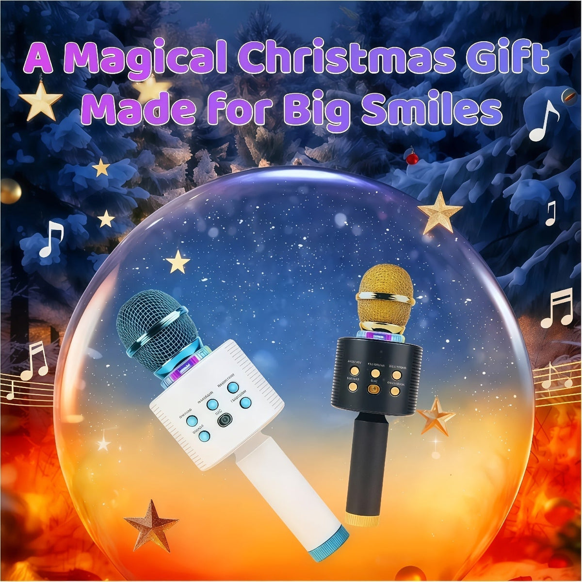 5-in-1 Wireless Karaoke Microphone with Built-In Speaker, LED Lights & Voice Changer – Portable Bluetooth Singing Mic for Parties, Family Gatherings, Travel & Outdoor Fun, 10 Colors