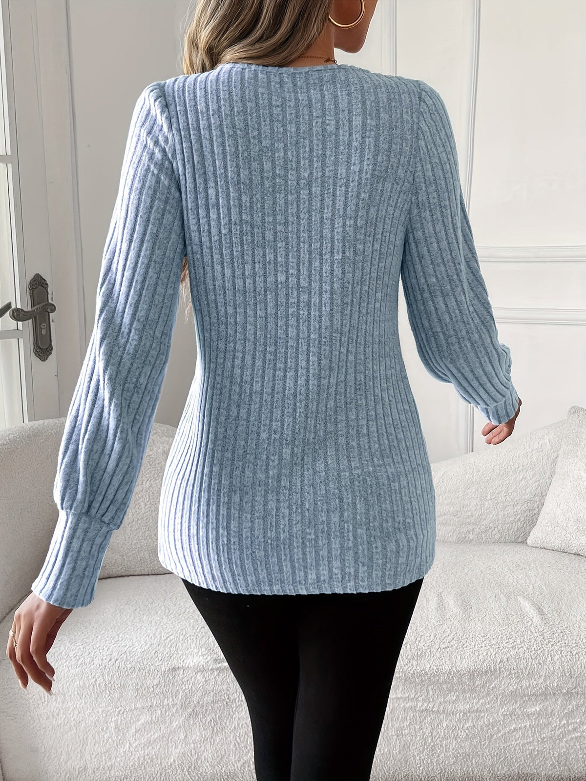 Lace Trim Long Sleeve T-Shirt Women Round Neck Elegant Casual Tops Soft Lightweight Blouse Pink Grey Blue S-XXL US Warehouse