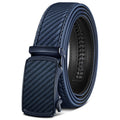 Men's Genuine Leather Ratchet Belt 35mm – Automatic Buckle No-Hole Adjustable Design with Gift Box, Sizes 28" to 52", Casual & Business Belt for Men in Navy Blue, Black, Brown