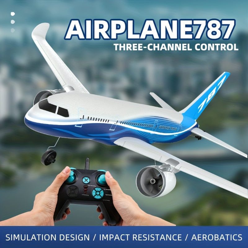 RC Airplane 787 Airliner Model BM30 BM29 3-Channel 2.4GHz Remote Control Glider with Gyroscope, EPP Foam, 200M Range, 6-10 Min Flight, Rolls & Stunts – Beginner RC Plane Gift for Kids & Adults