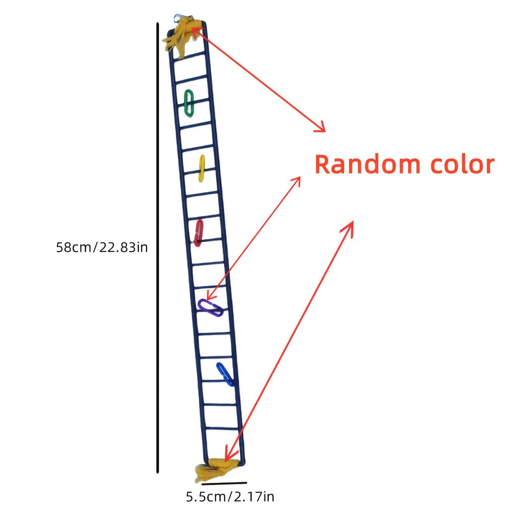 Parrot Climbing Ladder Swing Toy with Swingable Steps Bird Perch for Budgies Cockatiels Canaries Finches Lovebirds Mental Stimulation Cage Accessory White Grey