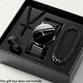 4-Piece Men's Quartz Watch and Bracelet Gift Set - Elegant Alloy Case Round Dial Sports Casual & Business Wristwatches with Matching Bracelet for Everyday Wear, Birthdays & Anniversaries
