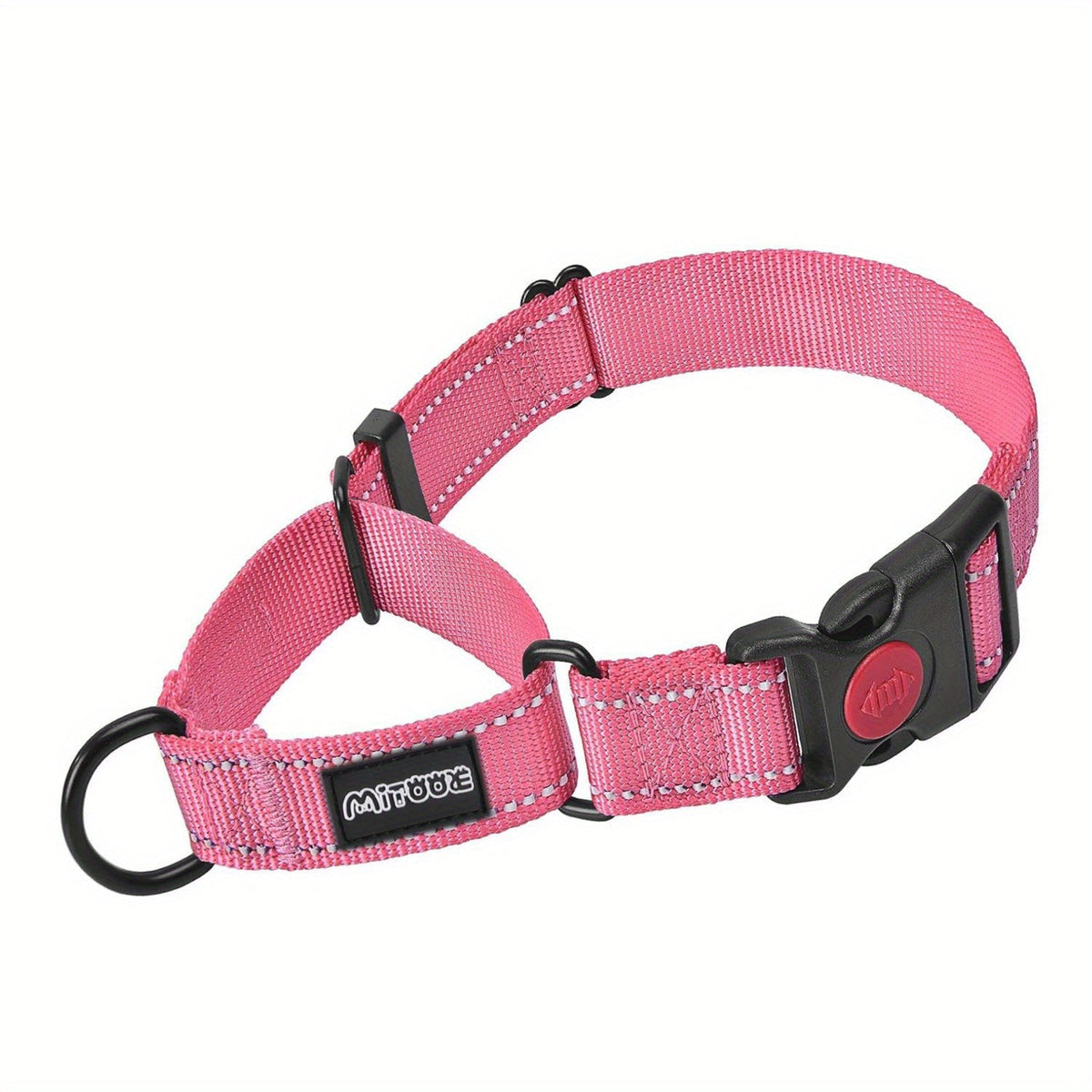 Reflective Dog Collar with Safety Locking Buckle - 1 Inch Wide, Adjustable for Small Medium Large Dogs, Night Visibility Training Collar