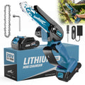 Mini Chainsaw Cordless 6 Inch Battery Powered Electric Chainsaw with Safety Guard Adjustable Chain Ergonomic Grip for Tree Trimming Branch Cutting Yard Work - Gift for DIY Home Garden Outdoor
