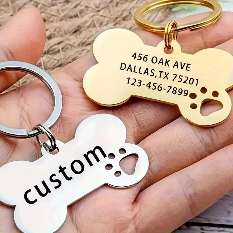 Custom Engraved Stainless Steel Dog Tag Pendant with Pet Name Phone Number and ID Anti-Loss Dog ID Tag Available in Multiple Colors – Durable Personalized Pet Identification Tag for Dogs and Cats