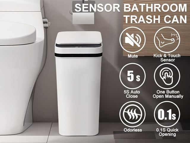 Automatic Touchless Trash Can 2 Pack – 4 Gallon & 2.8 Gallon Motion Sensor Trash Bin with Lid, Slim Smart Garbage Can for Bathroom, Bedroom, Office, Kitchen, Living Room