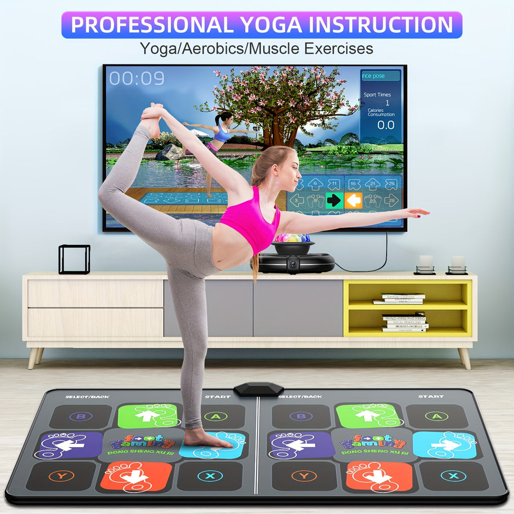 Dance Mat for Adults & Kids – Double User Dance Pad for TV, Plug & Play Electronic Dancing Mat with Smart Camera, Exercise Dance Game for Family Fun, Birthday & Christmas Gift Idea