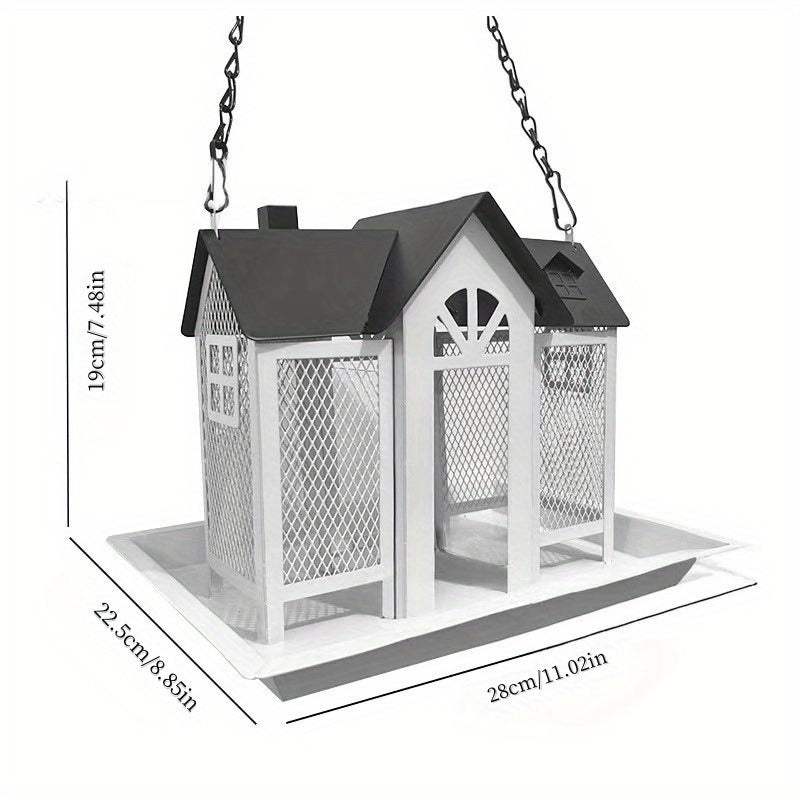 Squirrel Proof Wild Bird Feeder Outdoor – 3-Chamber Metal Mesh Large Capacity Weatherproof Hanging Bird Feeder for Cardinals, Finches & Backyard Birds, Multiple Colors
