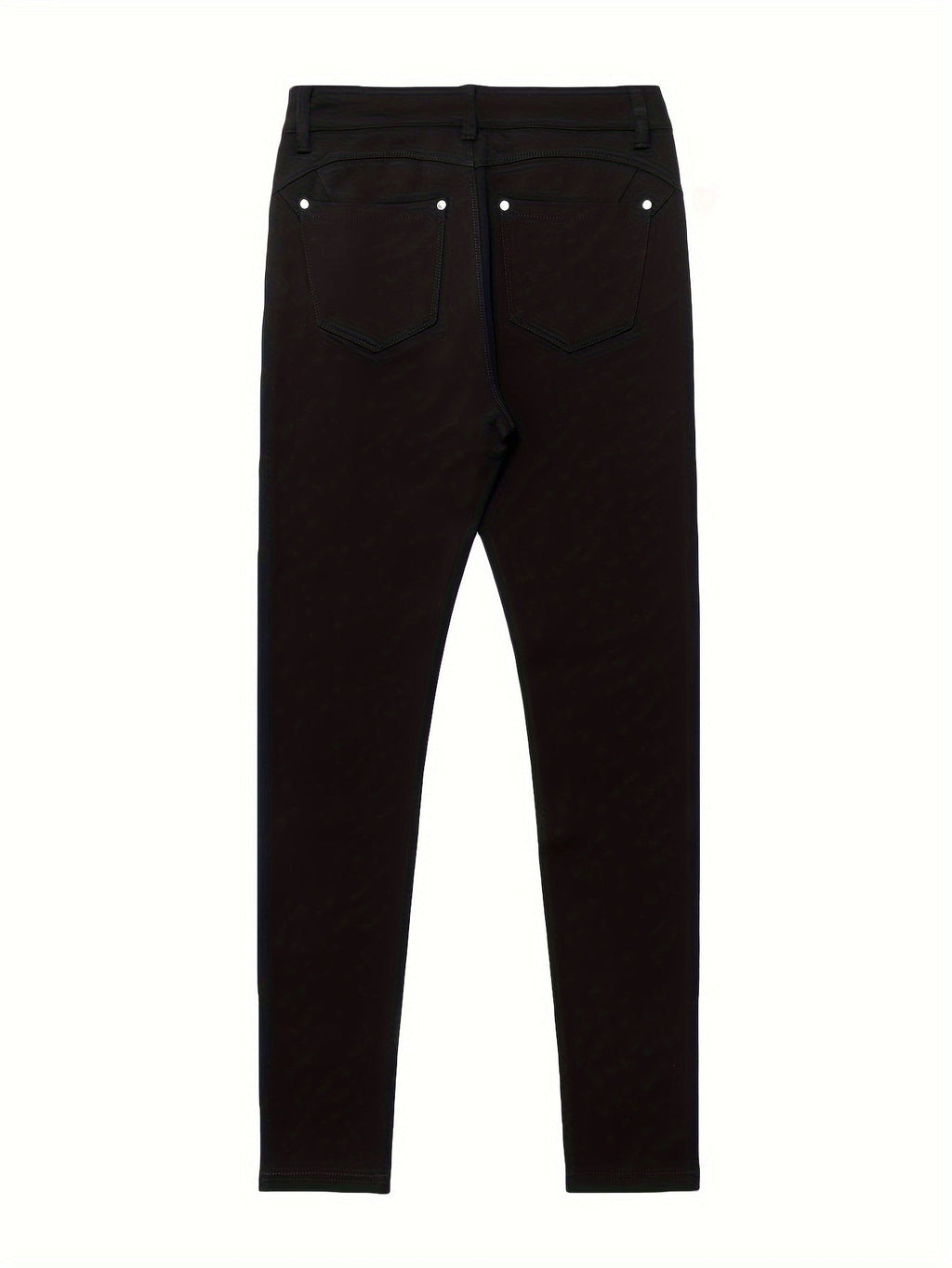 Women's High Waist Stretch Skinny Jeans Metal Button Detail Street Style Slim Fit Denim Pants 10 Colors S-XXL