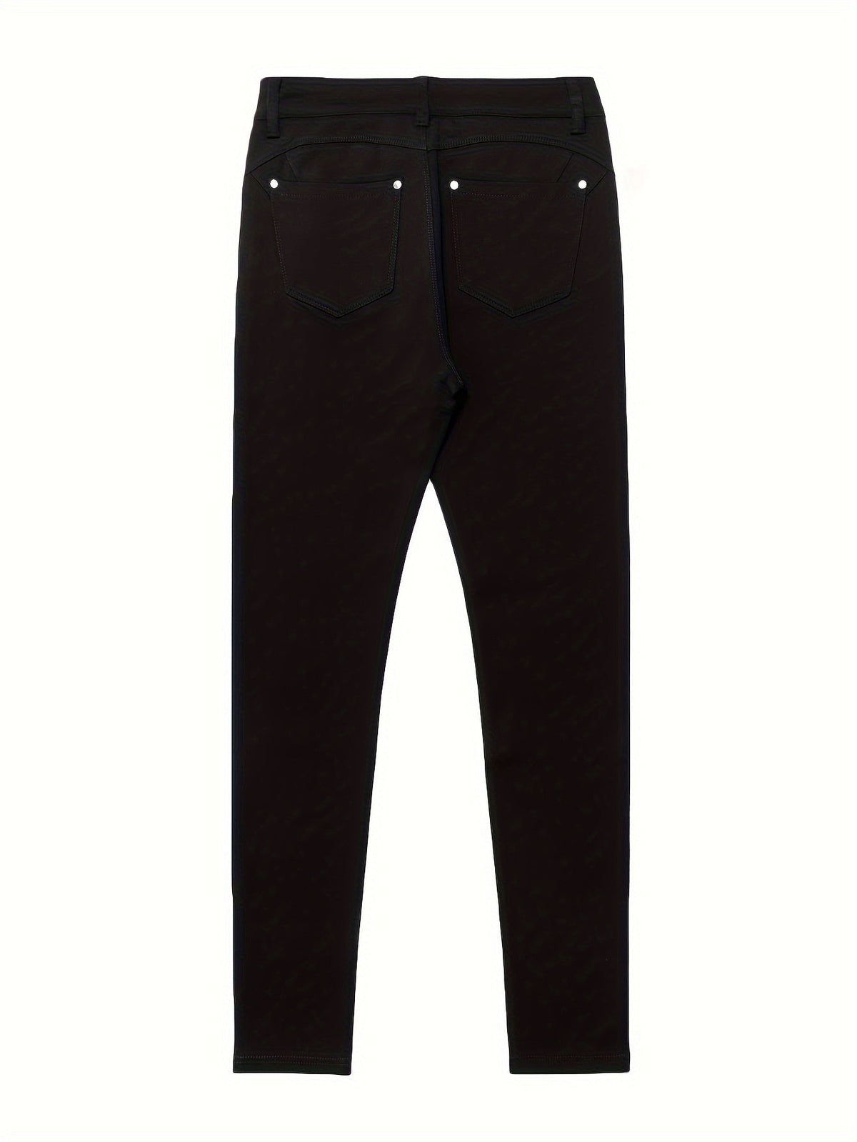 Women's High Waist Stretch Skinny Jeans Metal Button Detail Street Style Slim Fit Denim Pants 10 Colors S-XXL