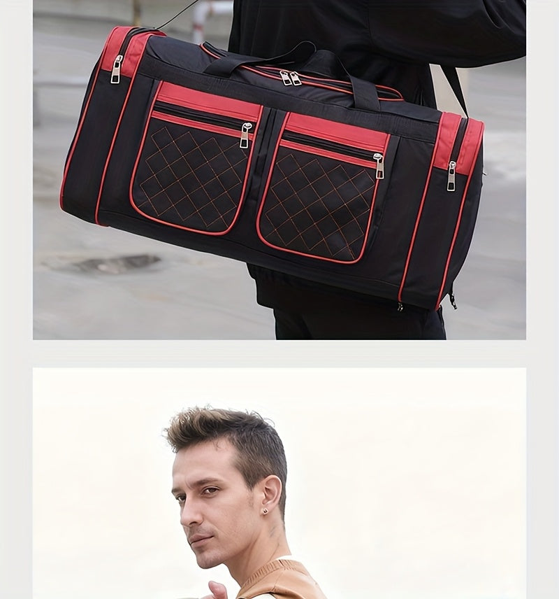 Large Capacity Travel Duffel Bag for Men & Women – Heavy-Duty Gym Bag with Multi-Pocket Design, Adjustable Shoulder Strap & Zipper Closure for Fitness, Weekend Trips, Business Travel & Outdoor Use