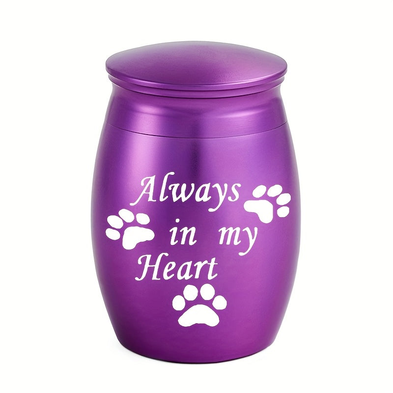 Small Keepsake Urns for Human & Pet Ashes - 1.57 Inch Mini Cremation Urn Aluminum Alloy Memorial Ashes Holder Always in My Heart, 6 Colors Available