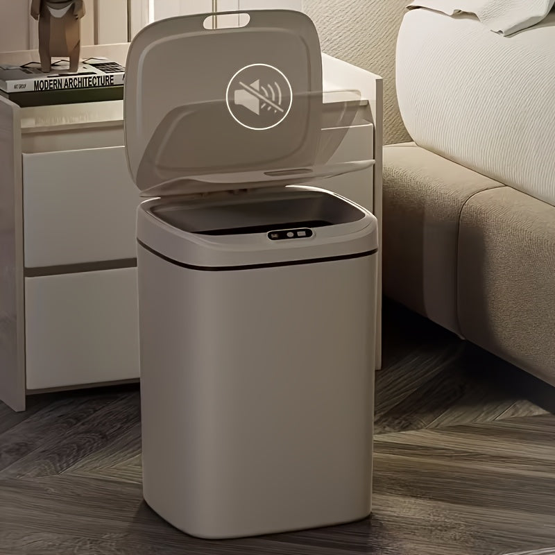 Inductive Smart Trash Can with Sealed Lid and Odor-Proof Technology Touch Control Switch Hands-Free Automatic Sensor Waste Bin Easy-to-Clean for Office Bathroom Bedroom Kitchen