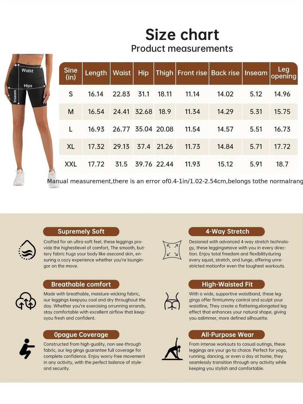 Women's Butt Lifting Yoga Shorts High Waist – Tummy Control Workout Shorts for Gym Fitness Running Cycling – Anti-Chafing Sports Shorts with Inner Safety Lining, Sizes S-XXL