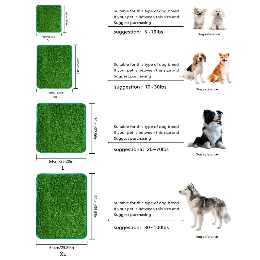 Dog Potty Training Grass Pad – Simulated Artificial Turf Dog Toilet Mat for Indoor & Outdoor Use, Non-Slip Easy-Clean Pet Lawn Poop Tray for Small Medium Large Dogs, Apartment Balcony Backyard