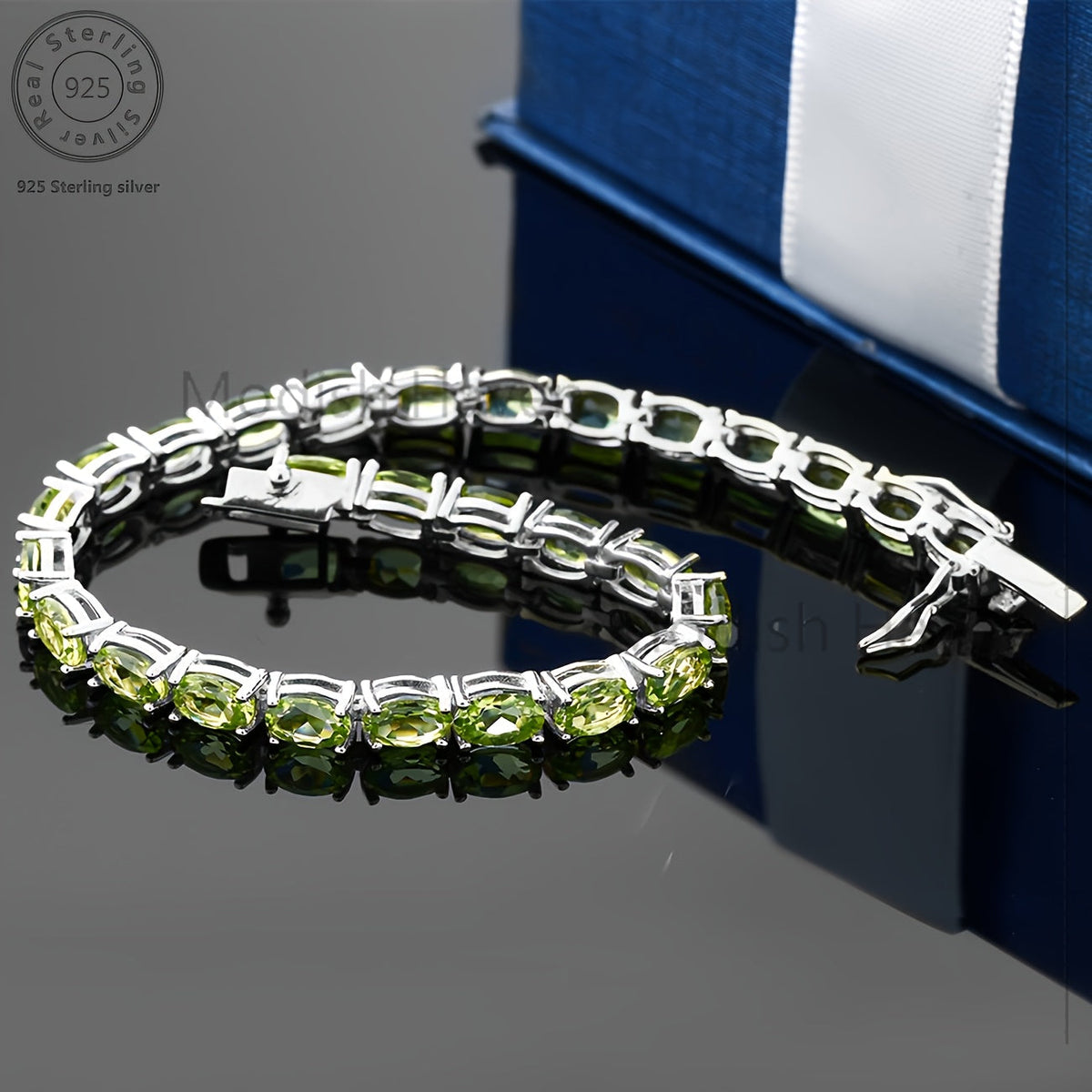 CZ Tennis Bracelet 925 Sterling Silver for Women – Cubic Zirconia Inlay in Green, Blue, Red, Yellow & White – Elegant Stackable Bracelet for Daily Wear, Party, Wedding, Valentine's Day & Birthday Gift