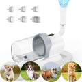 5-in-1 Pet Grooming Vacuum Kit with 99% Hair Suction – Professional Dog & Cat Clippers with 6 Guide Combs, Powerful Low-Noise Grooming Vacuum for Dogs Cats & All Pets, White Grey Blue