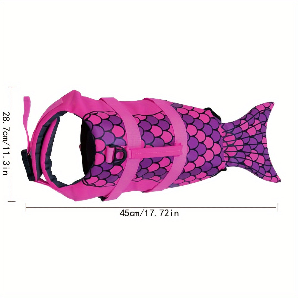 Dog Life Jacket Shark Mermaid Swimsuit – Pet Swimming Clothes Summer Swimwear for Small Medium Large Dogs, Buoyancy Safety Swim Vest XS S M L XL, Fun Beach Pool Costume