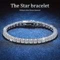 925 Sterling Silver Moissanite Tennis Bracelet 5mm 0.5 Carat Sparkling Luxury Jewelry Gift for Wedding Anniversary Birthday 4 Sizes