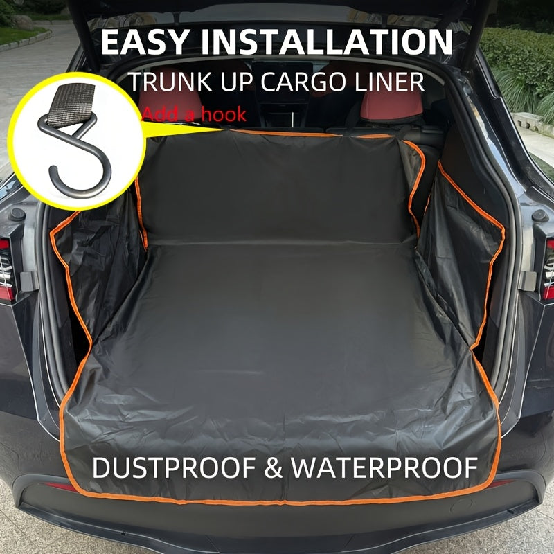 Dog Car Seat Cover & Trunk Cargo Liner Mat – Waterproof Anti-Slip Pet Mat for Back Seat, SUV & Truck Rear Cargo with 2 Hooks, Durable Dog Crate Travel Mat for Cars