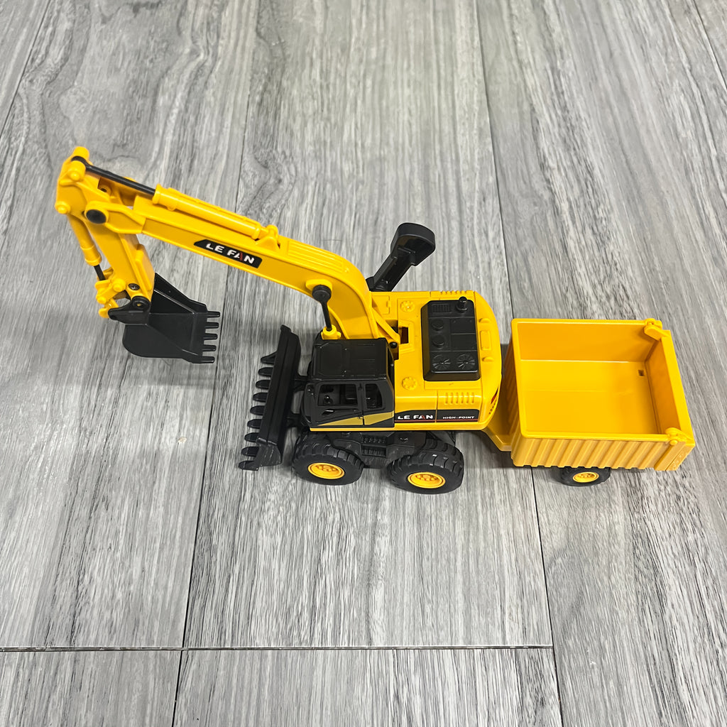 3-in-1 Excavator Bulldozer Dump Truck Toy Large 26cm Construction Vehicle 360° Rotating Cab Friction Powered Battery-Free Kids Toy for Boys Girls Age 3+ Christmas Halloween Back to School Gift