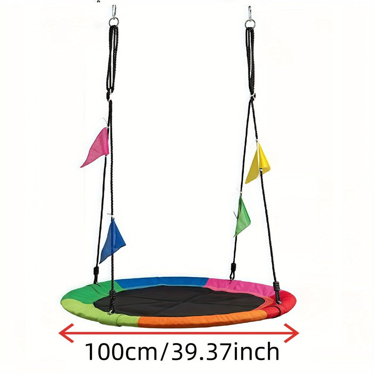 40 Inch Outdoor Saucer Swing – 900 LB Capacity Disc Swing with 900D Waterproof Oxford Fabric & Hanging Strap, Kids & Adults Backyard Tree Swing, Patio Leisure Swing (Multicolor)