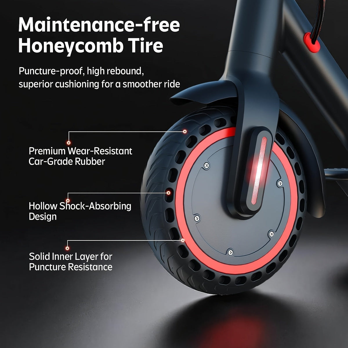 Electric Scooter for Adults 350W/500W Motor Foldable E-Scooter 19MPH Long Range 19 Miles Anti-Skid Solid Tires LCD Display Dual Brake Commuting Scooter with LED Lights Adjustable Speed