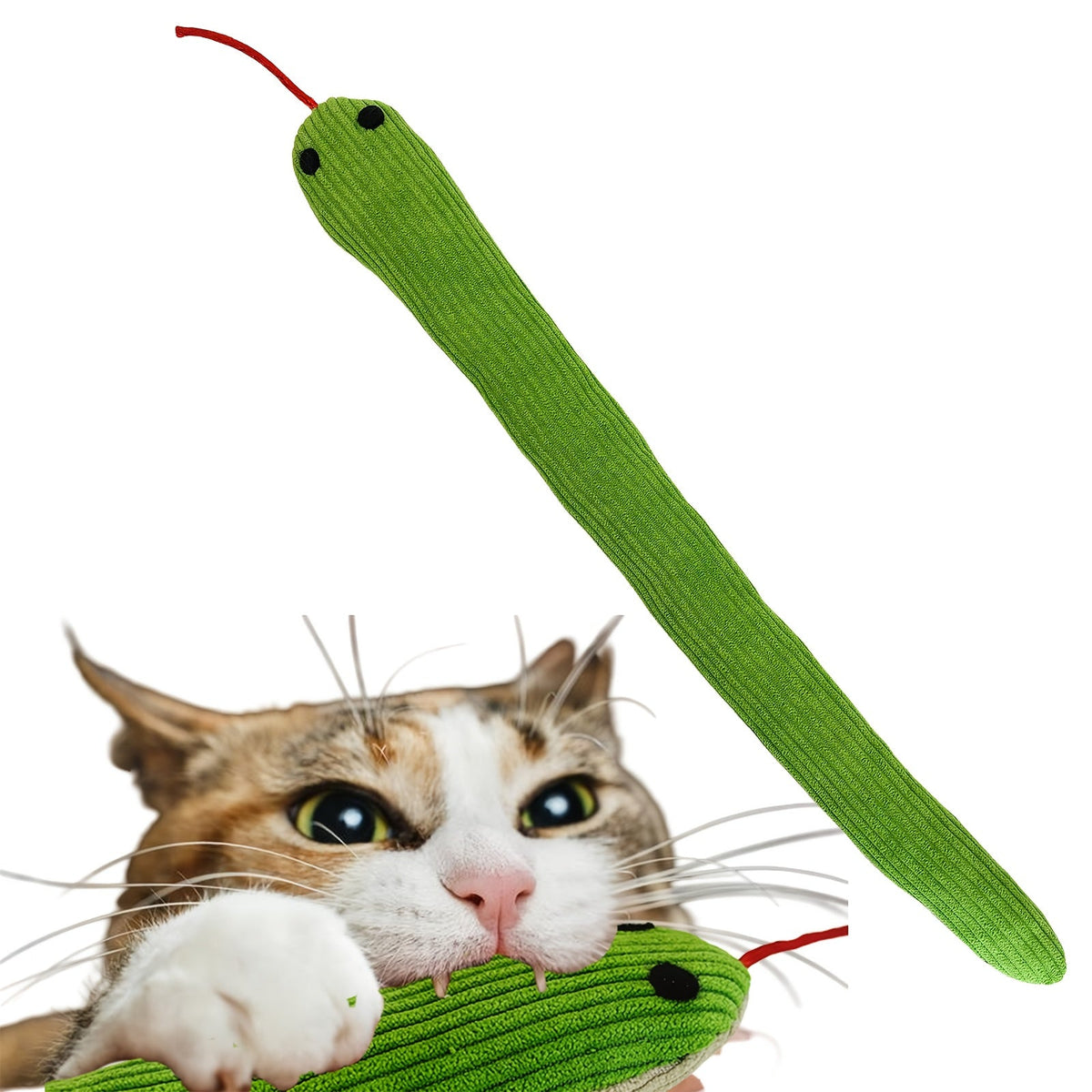Crinkle Snake Cat Kick Toy - 16.5 Inch Interactive Kitten Exercise Toy with Crinkle Sound, Fits All Breeds, Perfect Indoor Cat Enrichment & Boredom Buster