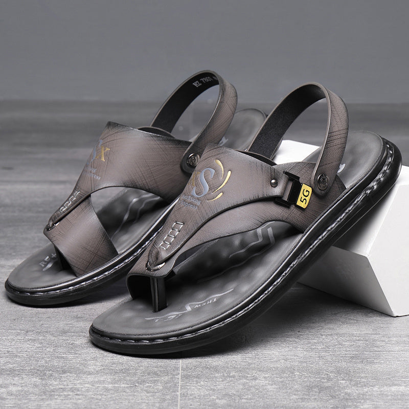 Men's Hiking Sandals with Arch Support – Slip-On Sports Beach Walking Sandals, Lightweight Casual Outdoor Shoes, Black Grey Brown, Sizes US 7–13.5, All Season Comfort