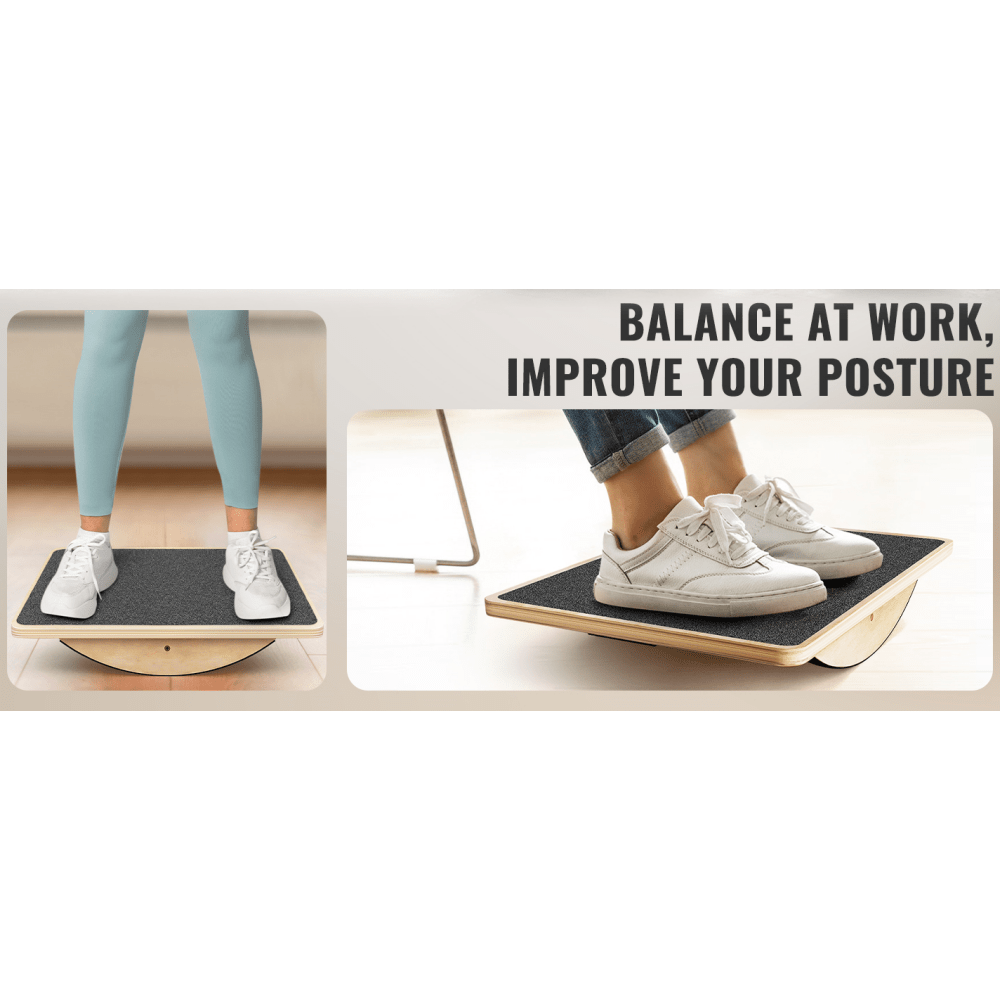 Balance Board for Adults - Wobble Board Wooden Anti-Slip Rocker Board for Core Strength, Physical Therapy, Standing Desk & Balance Training, Supports 350 LBS