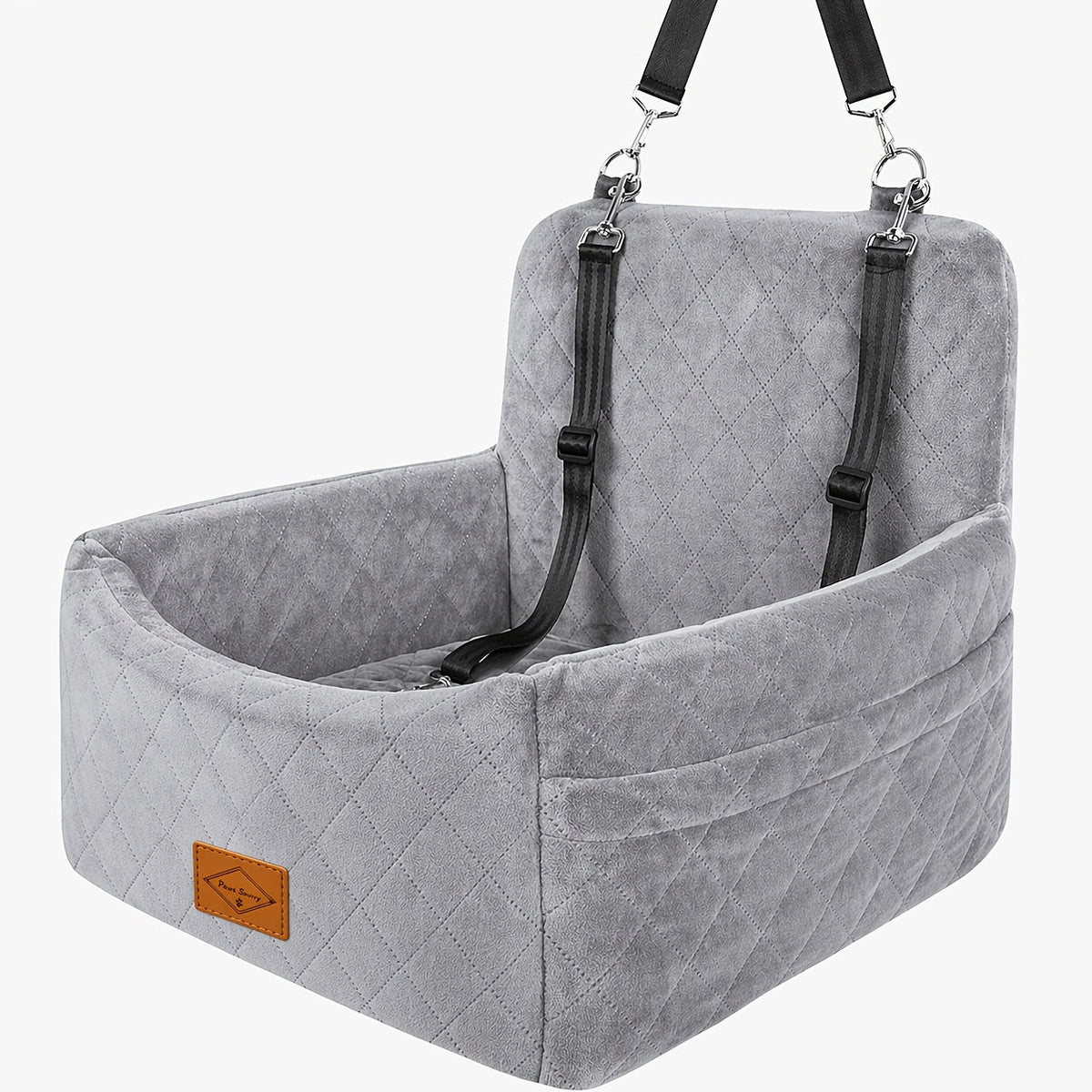 Dog Car Booster Seat with Safety Strap – Cozy Elevated Travel Bed for Small & Medium Dogs, Stable Non-Slip Design, Easy to Clean, 8 Colors Available