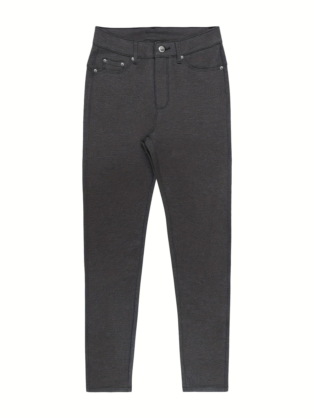 Women's High Waist Stretch Skinny Jeans Metal Button Detail Street Style Slim Fit Denim Pants 10 Colors S-XXL