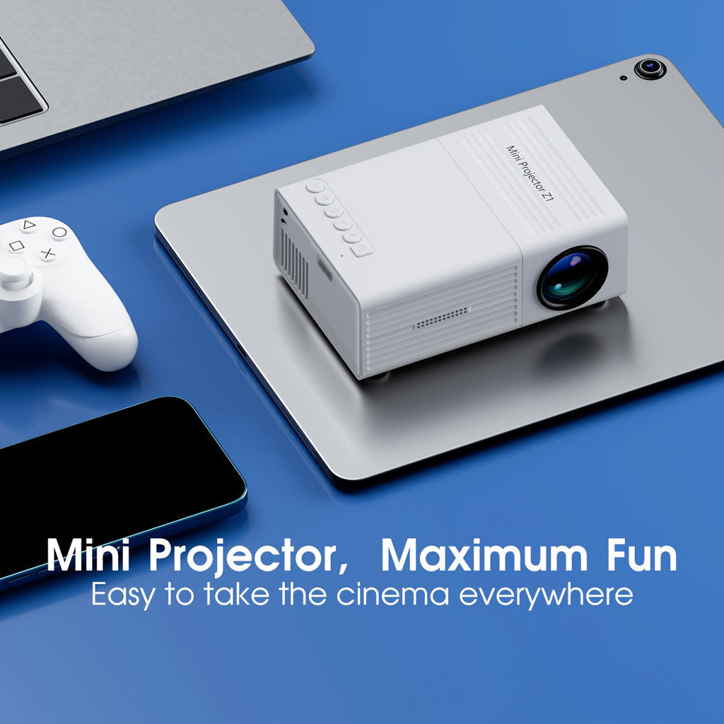 Mini Projector 1280x720P Native Resolution with Mobile Screen Projection – Portable Home Theater Projector for Office Outdoor Camping Movies iPhone Android Laptop