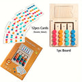 Wooden Four-Color Puzzle Game for Kids & Adults - STEM Brain Teaser Logic Toy to Enhance Focus, Hand-Eye Coordination & Critical Thinking, Educational Family Board Game, Birthday & Holiday Gift