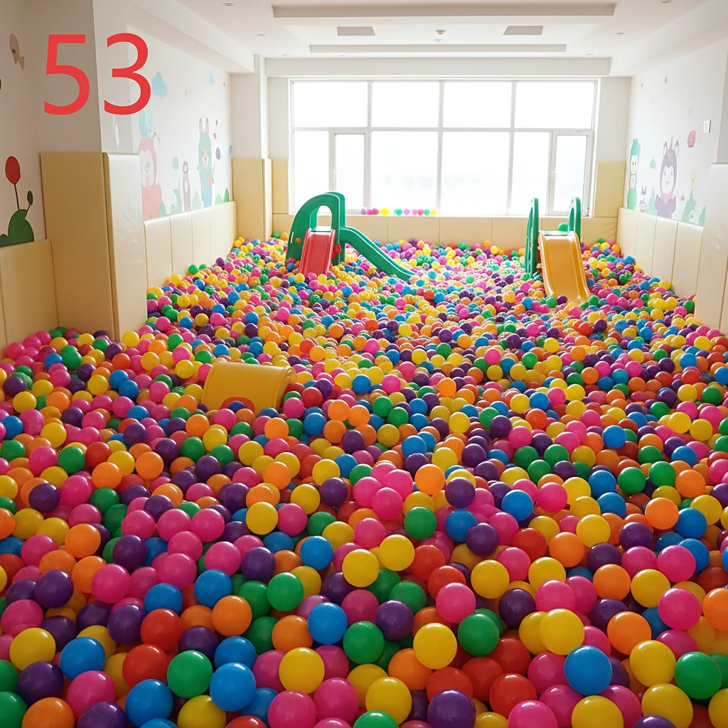 53pcs Rainbow Ball Pit Balls for Kids - Vibrant Ocean Balls for Ball Pit Play Tent Kiddie Pool & Water Play, BPA-Free Plastic Balls, Unisex Toddler Toy, Birthday Christmas Halloween Party Gift