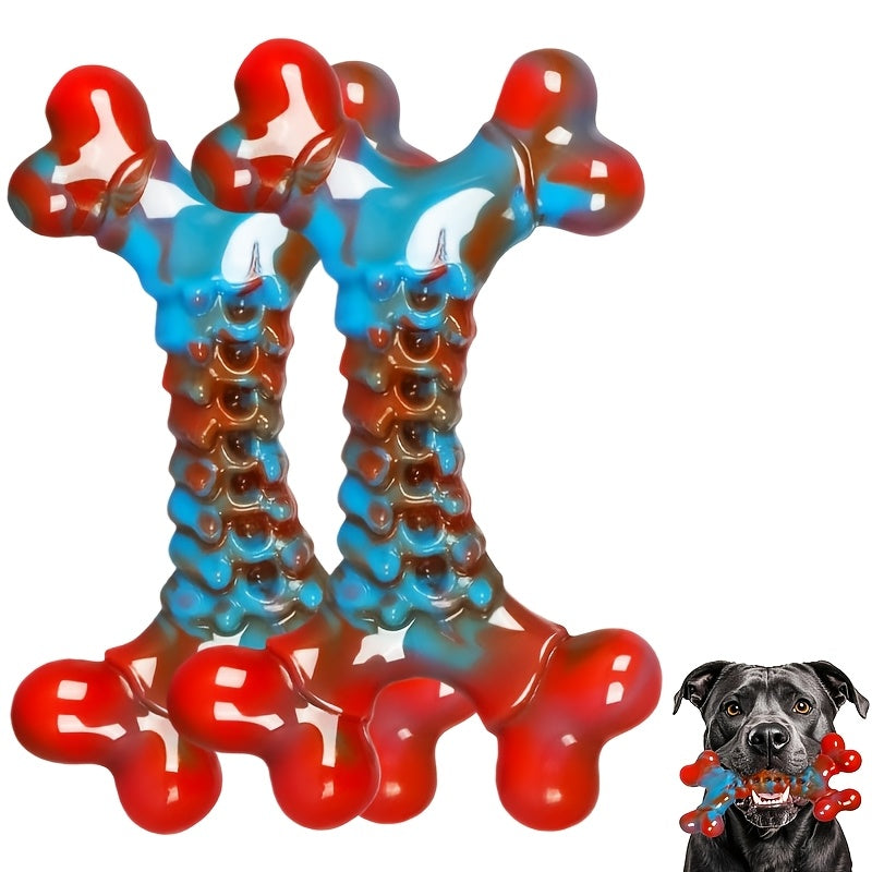 Tough Dog Chew Toys for Aggressive Chewers - Indestructible Nylon Bone for Large Medium Breeds, Puppy Teething Chew, Beef & Peanut Butter Flavors, Keeps Dogs Busy