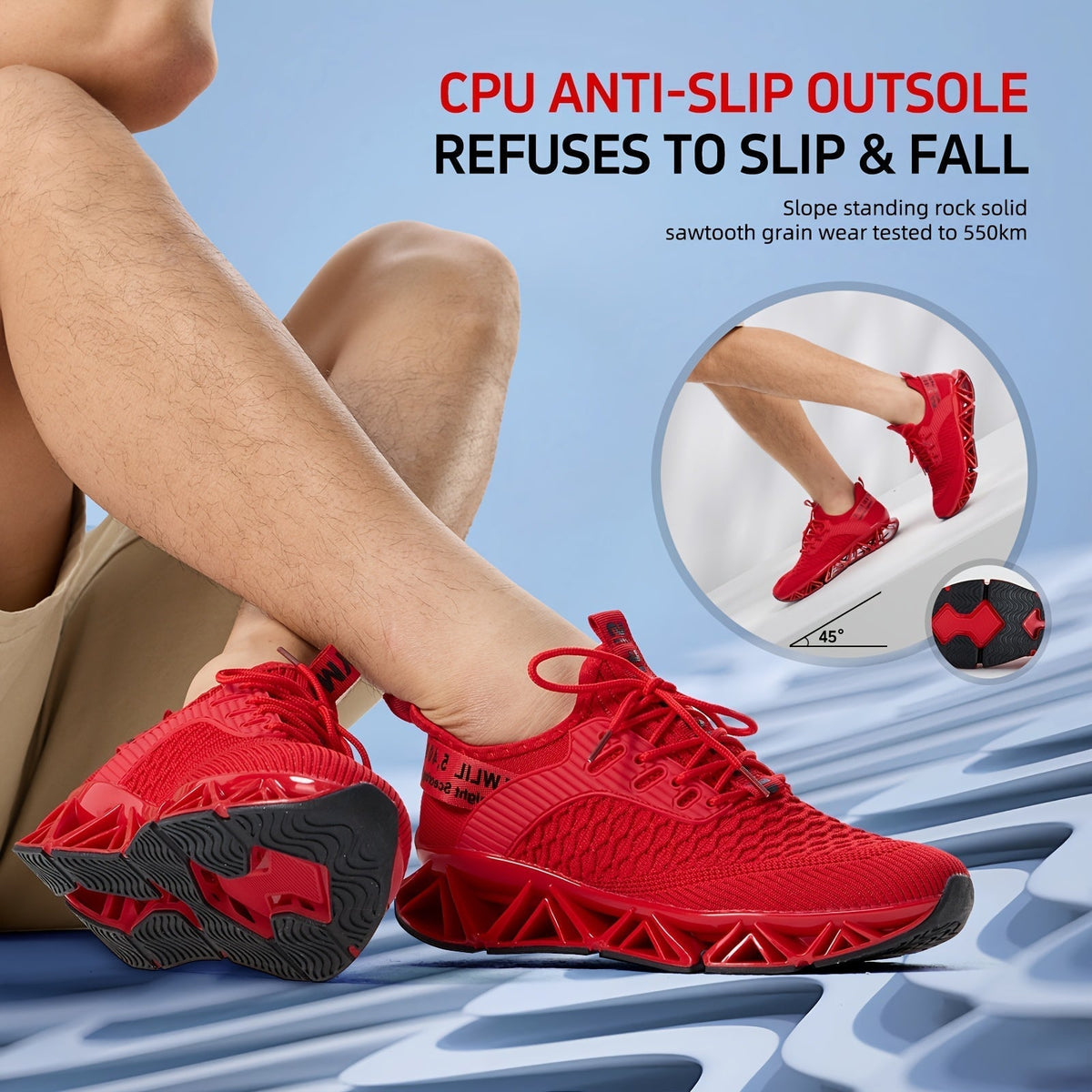 Men's Lightweight Breathable Running Shoes Non-Slip TPU Sole EVA Cushion Lace-Up Low Top Sneakers 3 Colors Sizes US 7.5-13 All-Season Wear-Resistant Training Casual Athletic Shoes