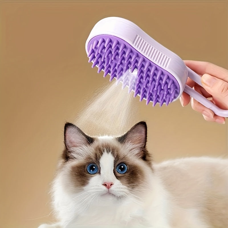 3-in-1 Self-Cleaning Pet Grooming Brush with Steam Spray - Deshedding Tool for Cats & Dogs, One-Click Hair Removal, 2026 New Model