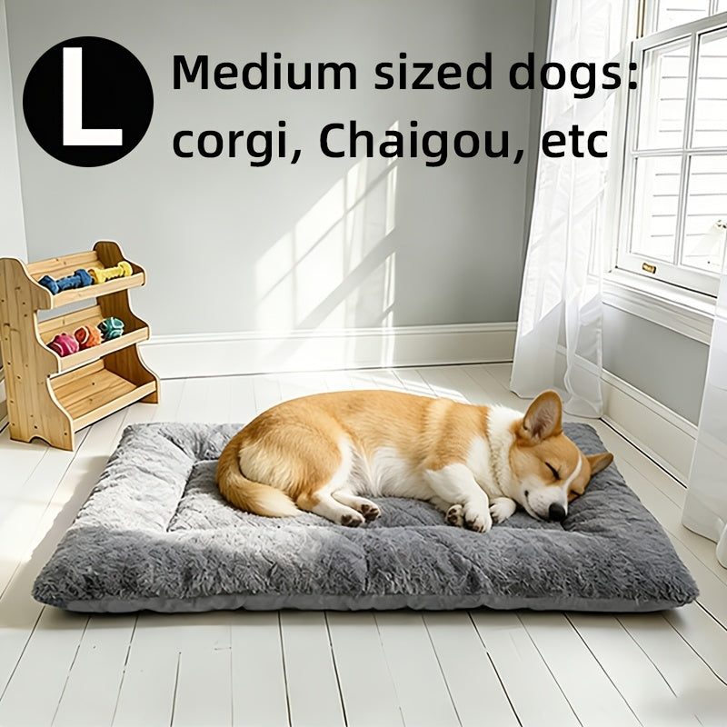 Warm Plush Dog Bed for Winter - Soft Thickened Pet Mat Kennel with Cozy Filling, Available in 3 Sizes for Small Medium Large Dogs & Cats, Indoor Pet House Sleeping Pad All-Season Comfort