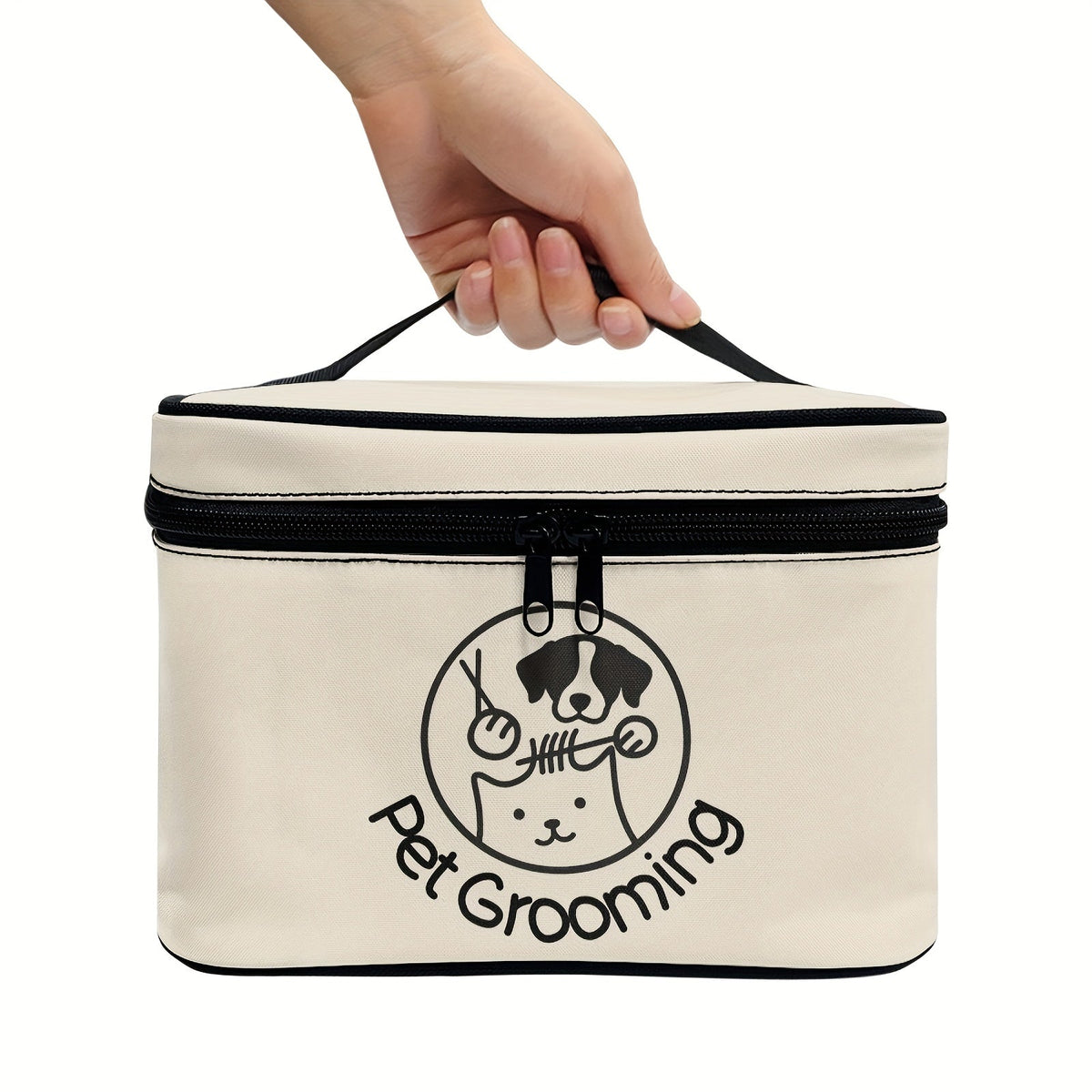 Pet Grooming Tool Storage Bag for Dogs & Cats – Portable Organizer with Handle & Double Zipper, Travel-Ready Dog Cat Grooming Kit Pouch, Ideal Gift for Pet Lovers