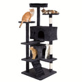 54 Inch Cat Tree Tower for Indoor Cats – Multi-Level Activity Center with Scratching Posts, Condo House & Toys for Kittens & Adult Cats, Dark Gray